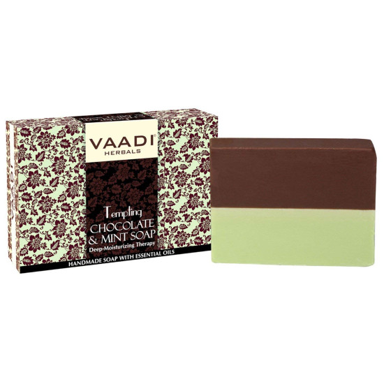 Vaadi Herbals Tempting Chocolate and Mint Soap, Deep Moisturising Therapy, 75g