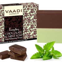 Vaadi Herbals Tempting Chocolate and Mint Soap, Deep Moisturising Therapy, 75g