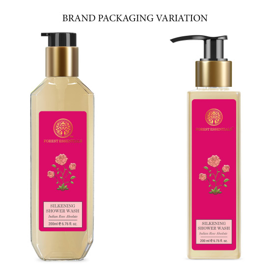 Forest Essentials Silkening Shower Wash Indian Rose Absolute | Natural Body Wash For Soft & Smooth Skin | Paraben & Sulphate Free Ayurvedic Body Wash | For Women & Men | 200 ml