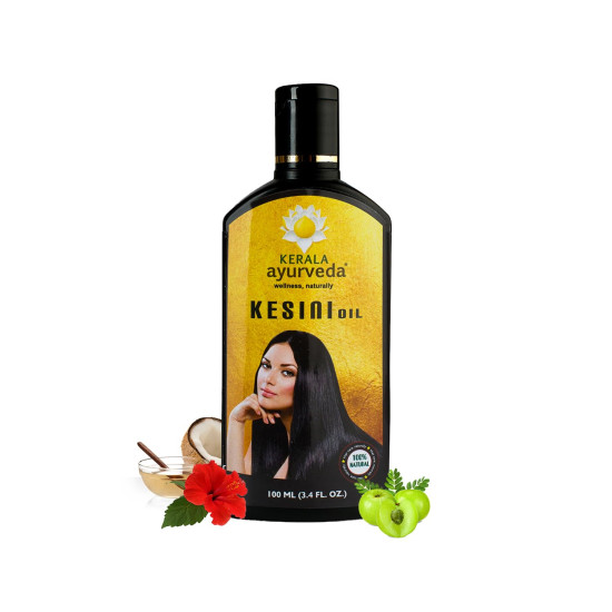 Kerala Ayurveda Kesini Oil 100ml | Daily Hair Oil for Long & Voluminous Hair | Herbal Hair Growth Oil | Reduces Hair Fall | Ayurvedic Oil for Women and Men | With Japakusuma, Neeli, Amla, Aragwadi, Ketaki, Castor oil, and Coconut oil|