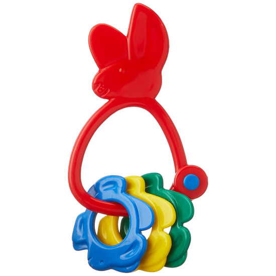 Funskool Giggles, Bunny Rattle , Colourful rattle for New Born Baby, Stimulates Senses,Rattling sound, 6 months & above, Infant Toys