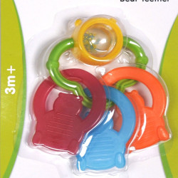 Funskool Giggles, Bear Teether, Teether for Babies to soothen their gums, Easy to Grasp and chew with rattle sounds, 3 months & above, Infant Toys