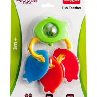 Funskool Giggles, Fish Teether, Teether for Babies to soothen their gums, Easy to Grasp and chew with rattle sounds, 3 months & above, Infant Toys
