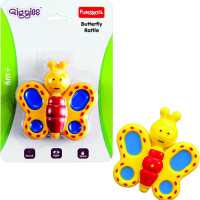 Funskool Giggles, Butterfly Rattle, Colourful Smilling Butterfly, Delightful rattling sound, 6 months and above