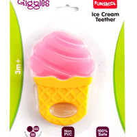 Giggles Funskool, Icecream Teether , Teether For Babies To Soothen Their Gums, Easy To Grasp,Hold And Chew, 3 Months & Above, Infant Toys