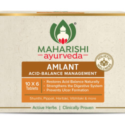 Maharishi Ayurveda Amlant For Acidity Heartburn Gas & Bloating, Strengthens Digestive System Helps in reducing Acidity Recurrence Quick Relief from Acidity Clinically Proven Enriched with Haritaki and other 14 other potent Herbs 60 Tablets Pack of 1