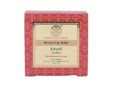Khadi Natural Lychee Lip Balm with Beeswax and Shea Butter | Natural Lip Balm for Soft & Hydrated Lips | Herbal Lip Balm for Chapped Lips | Free from Harsh Chemicals | Unisex Lip Balm | 5gm