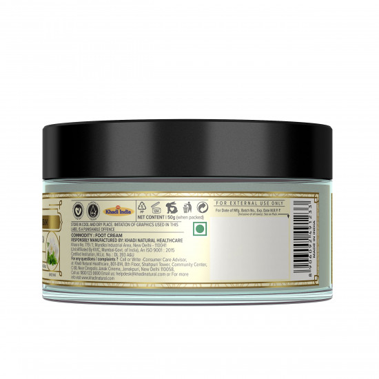 Khadi Natural Jasmine and Green Tea Herbal Foot Crack Cream, 50g | For Cracked Heels|Moisturizes dry feet | Antiseptic Properties that treat foot problems