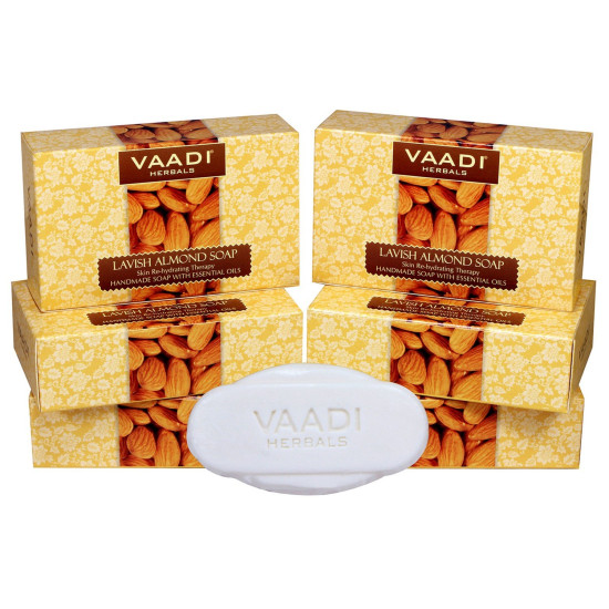 VAADI HERBALS Lavish Almond Soap, 75g x 6