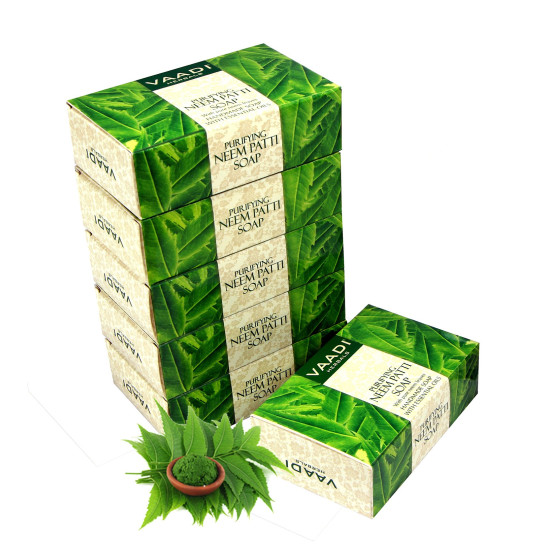 Vaadi Herbals Neem Patti Soap, Pure Neem Leaves, 75gms x 6