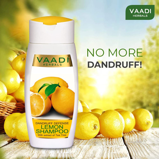 Vaadi Herbals Value Dandruff Defense Lemon Shampoo with Extract of Tea Tree, 3 x 110ml