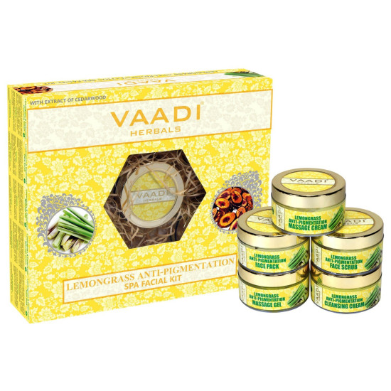 Vaadi Herbals Lemongrass Anti Pigmentation Spa Facial Kit With Cedarwood Extract, 270G