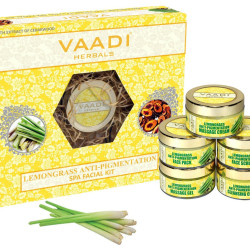 Vaadi Herbals Lemongrass Anti Pigmentation Spa Facial Kit With Cedarwood Extract, 270G
