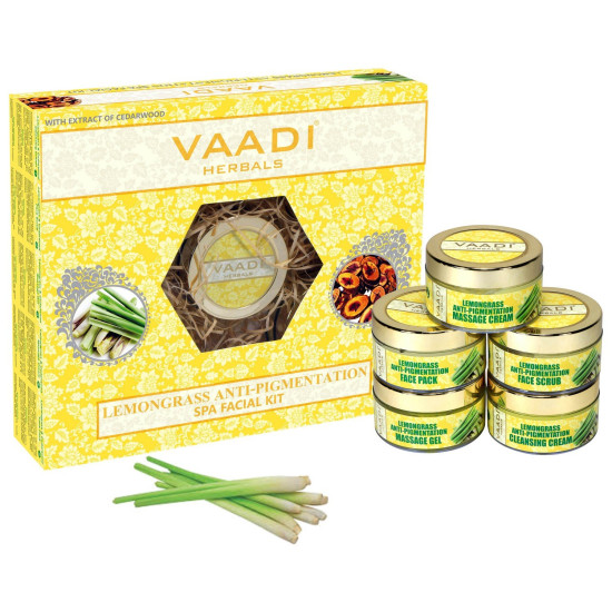 Vaadi Herbals Lemongrass Anti Pigmentation Spa Facial Kit With Cedarwood Extract, 270G