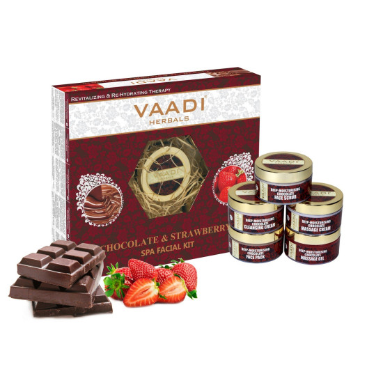 Vaadi Herbals Deep Moisturising Chocolate Spa Facial Kit with Strawberry Extract, 270g