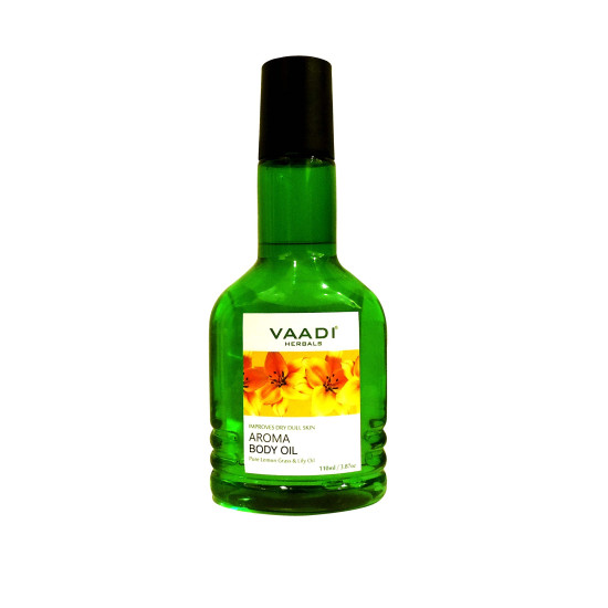 Vaadi Herbals Aromatherapy Body Oil, Lemongrass and Lily, 110ml