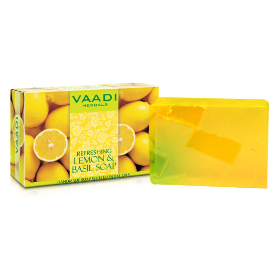 Vaadi Herbals Refreshing Lemon and Basil Soap, 75g