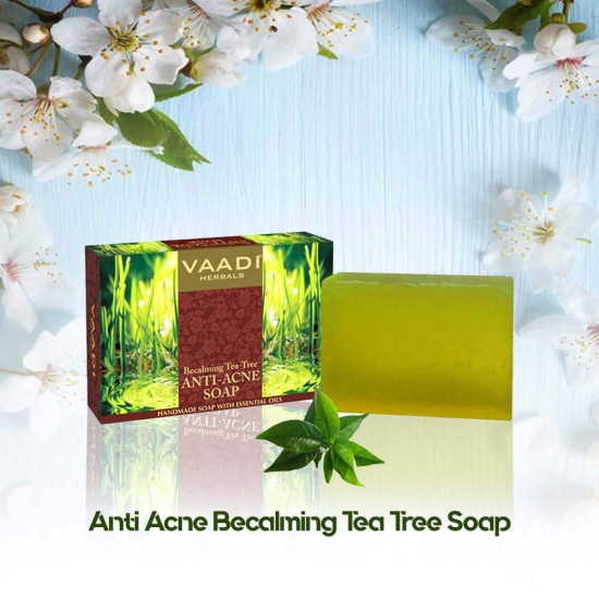 Vaadi Herbals Becalming Tea Tree Soap Anti Acne Therapy, 75g x 3