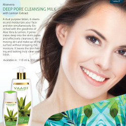 Vaadi Herbals Aloevera Deep Pore Cleansing Milk with Lemon Extract, 110ml