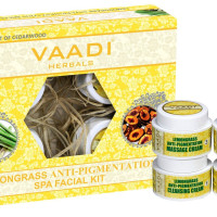 Vaadi Herbals Lemongrass Anti Pigmentation Spa Facial Kit with Cedarwood Extract, 70g