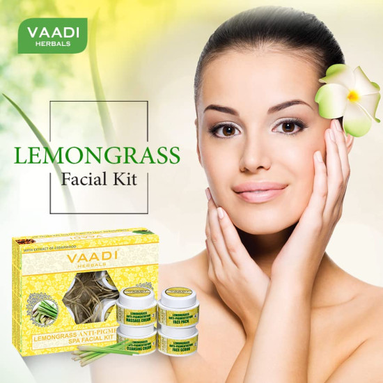 Vaadi Herbals Lemongrass Anti Pigmentation Spa Facial Kit with Cedarwood Extract, 70g