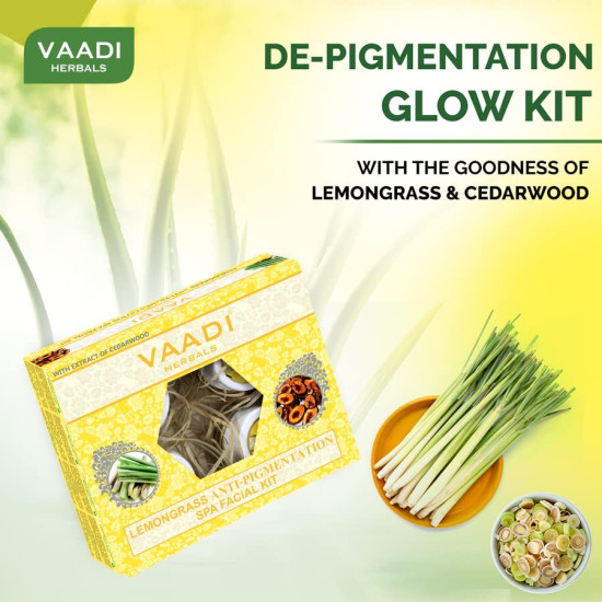 Vaadi Herbals Lemongrass Anti Pigmentation Spa Facial Kit with Cedarwood Extract, 70g