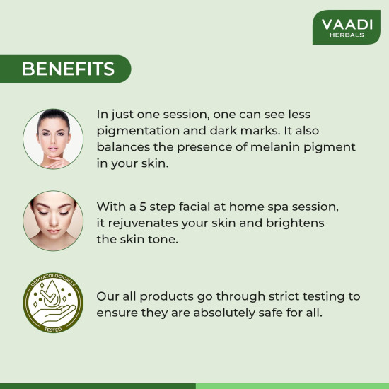 Vaadi Herbals Lemongrass Anti Pigmentation Spa Facial Kit with Cedarwood Extract, 70g