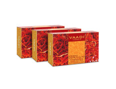Vaadi Herbals Value Luxurious Saffron Skin Whitening Therapy Soap, 75g (Pack of 3)