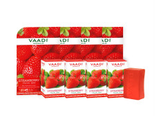 Vaadi Herbals Value Strawberry Facial Bars with Grape Seed Extract, 25gm x 4