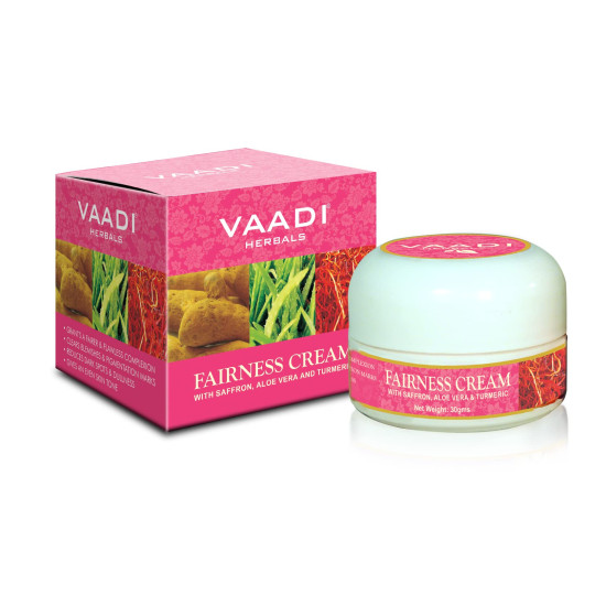 Vaadi Herbals Fairness Cream, Saffron, Aloe Vera and Turmeric Extracts, 30g