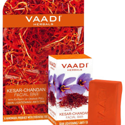 Vaadi Herbals Kesar Chandan Facial Bar with Extract Orange Peel, 25g