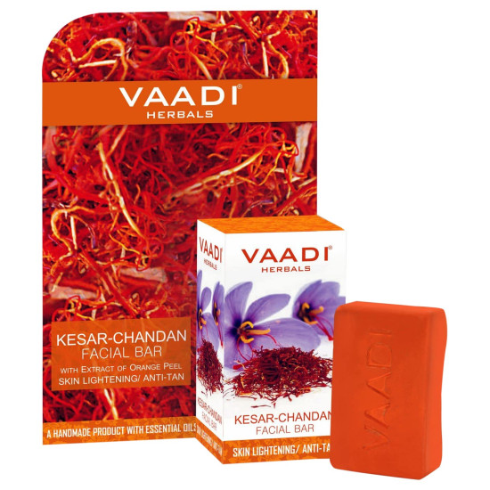 Vaadi Herbals Kesar Chandan Facial Bar with Extract Orange Peel, 25g