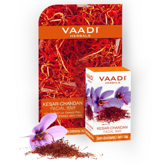 Vaadi Herbals Kesar Chandan Facial Bar with Extract Orange Peel, 25g