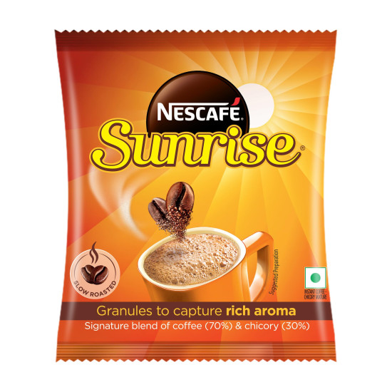 NESCAFE SUNRISE Instant Coffee Powder Pouch| Coffee-Chicory Mix | Rich Taste & Aroma | 50 g