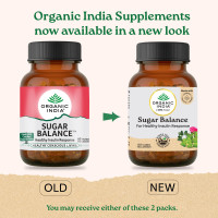 A TATA Product - Organic India Sugar Balance - 60 Veg Capsules, Naturally Supports Healthy Insulin Response & Glycemic Control, Normalize Energy Levels & Metabolism, GMP & NPOP Certified Organic