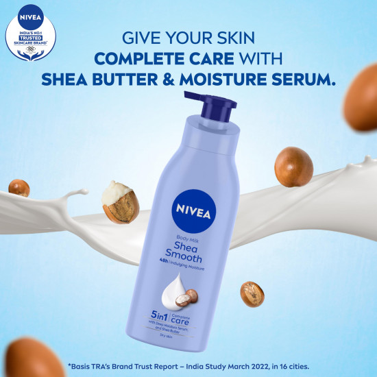 NIVEA Shea Smooth 400ml Body Lotion | 48 H Moisturization | With Deep Moisture Serum & Shea Butter | Non Greasy & Healthy Looking Skin