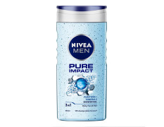 NIVEA MEN Pure Impact 250ml Body Wash| Shower Gel for Face, Body & Hair| Purifying Micro Particles for Extra Fine Scrub & Instant Summer Freshness|Clean, Healthy & Moisturized Skin