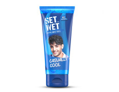 Set Wet Styling Hair Gel for Men - Casually Cool, 50gm | Medium Hold, High Shine | For Medium to Long Hair |No Alcohol, No Sulphate