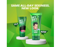 Set Wet Styling Hair Gel for Men - Party Shine, 50gm | Strong Hold, High Shine |For Short to Medium Hair| No Alcohol, No Sulphate