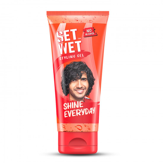 Set Wet Styling Hair Gel for Men - Shine Everyday, 50gm | Light Hold, High Shine |For Long Hair| No Alcohol, No Sulphate