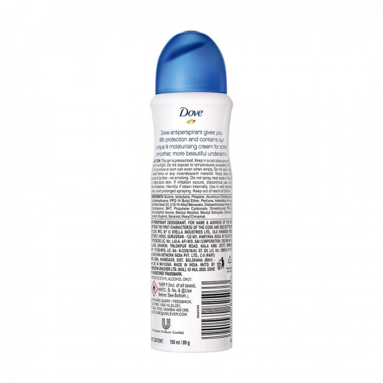 Dove Original Antiperspirant Deodorant for Women | 150ml | Long-Lasting Odour Protection, Skin-Friendly, Alcohol & Paraben-Free Body Spray for Women