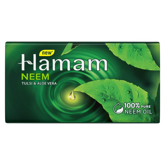 Hamam Soap Bar, Neem Tulsi and Aloe Vera, 150g