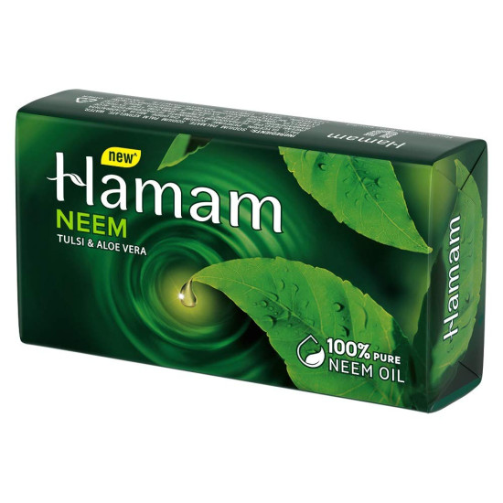 Hamam Soap Bar, Neem Tulsi and Aloe Vera, 150g