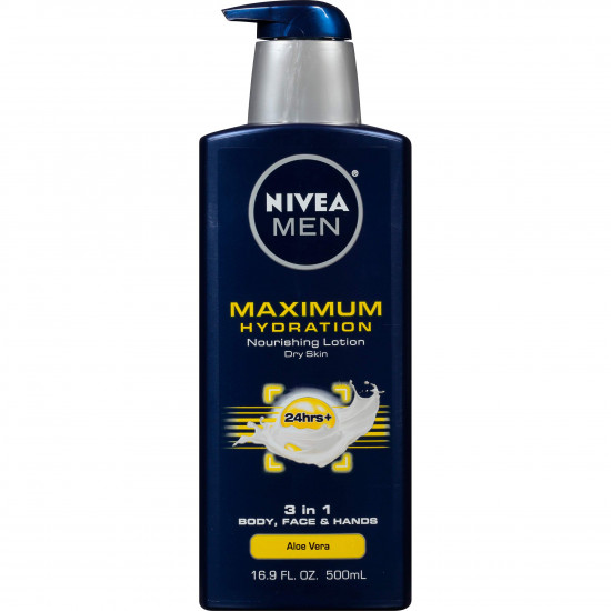 NIVEA Men Maximum Hydration 3 in 1 Nourishing Lotion 16.9 Fluid Ounce