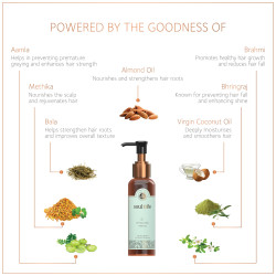 SoulTree Revitalising Hair Oil with Amla & Brahmi – 120ml | For Darker, Thicker Hair, Nourishes & Strengthens, Enhances Shine | Natural, Chemical-Free Formula for Men & Women