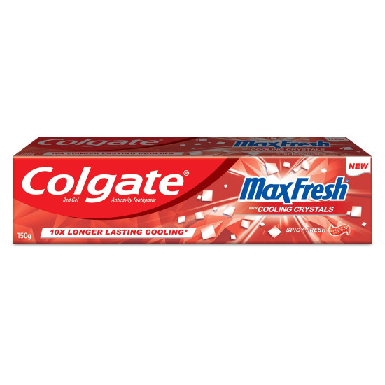 Colgate MaxFresh 150g Bad Breath Treatment Toothpaste, Red Gel Paste with Menthol for Super Fresh Breath