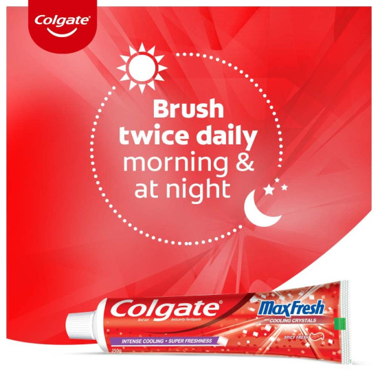 Colgate MaxFresh 150g Bad Breath Treatment Toothpaste, Red Gel Paste with Menthol for Super Fresh Breath