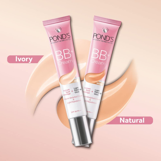 POND'S BB+ Cream, Instant Spot Coverage + Light Make-up Glow, Ivory 18g