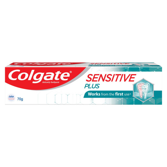 Colgate Sensitive Plus Sensitivity Relief Toothpaste, 70g, With PRO-ARGIN Technology, Clinically Proven Formula Provides INSTANT Relief From Tooth SensitivityÂ