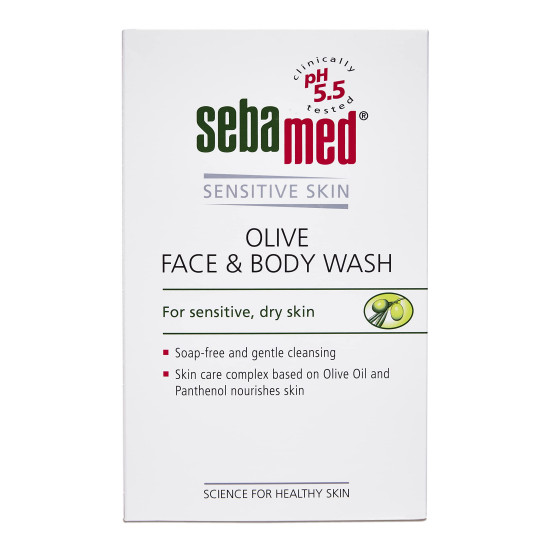 Sebamed Olive Face & Body Wash|Ph 5.5|Soap Free|For Sensitive Dry Skin|With Olive Oil And Panthenol 200Ml